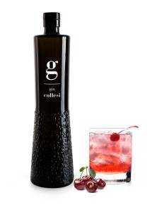 Bottiglia gin-bicchiere visciola