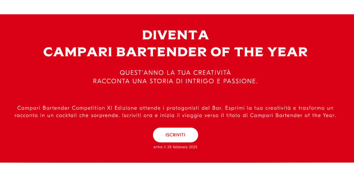 Campari Bartender Competition, iscrizioni aperte fino al 28 febbraio